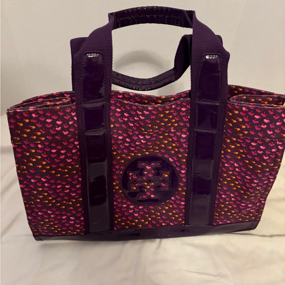 Tory Burch Purple and Pink Tote Bag